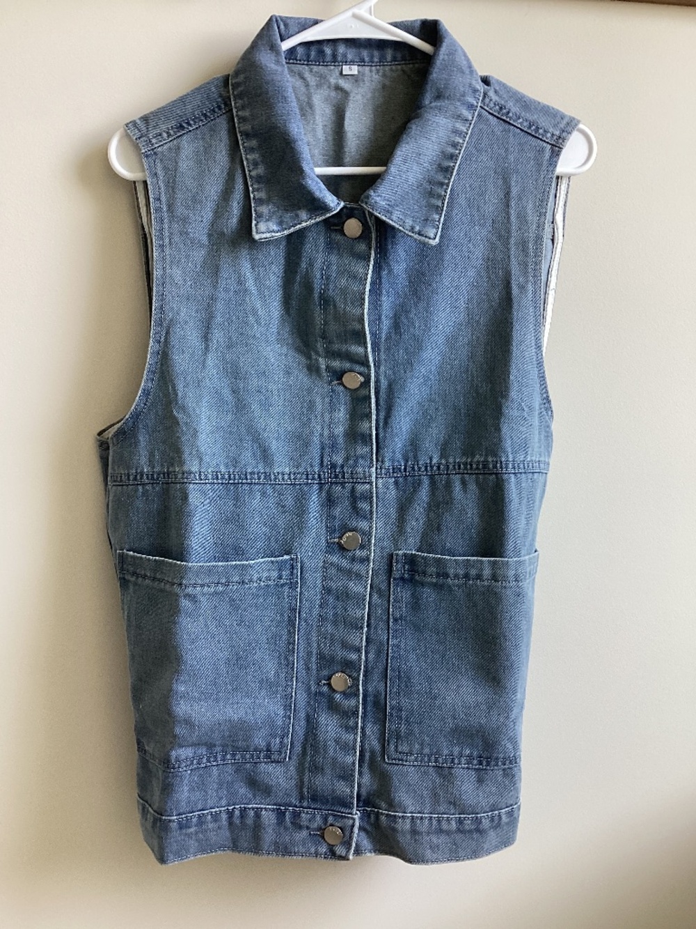 Denim vest oversized button size small teacher casual western fall outfits nwot
